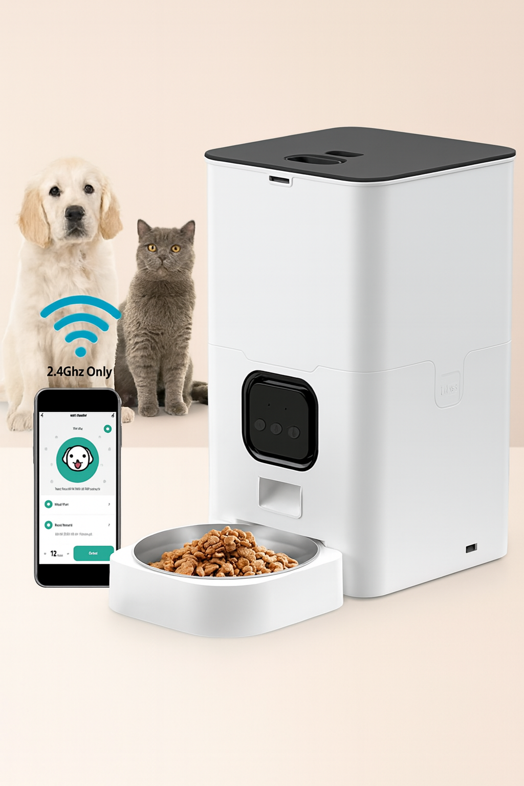 Distributeur automatique de croquettes connecté