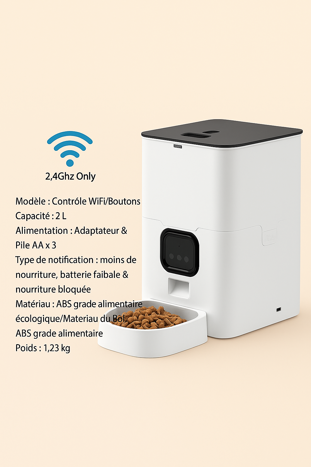 Distributeur automatique de croquettes connecté